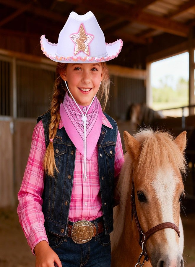 Babelshar Toddler Cowboy Hat & Bandana, Felt Cowboy Hats for 3-8, Western Cowgirl Halloween Costume for Kids, Boy and Girl - Image 3